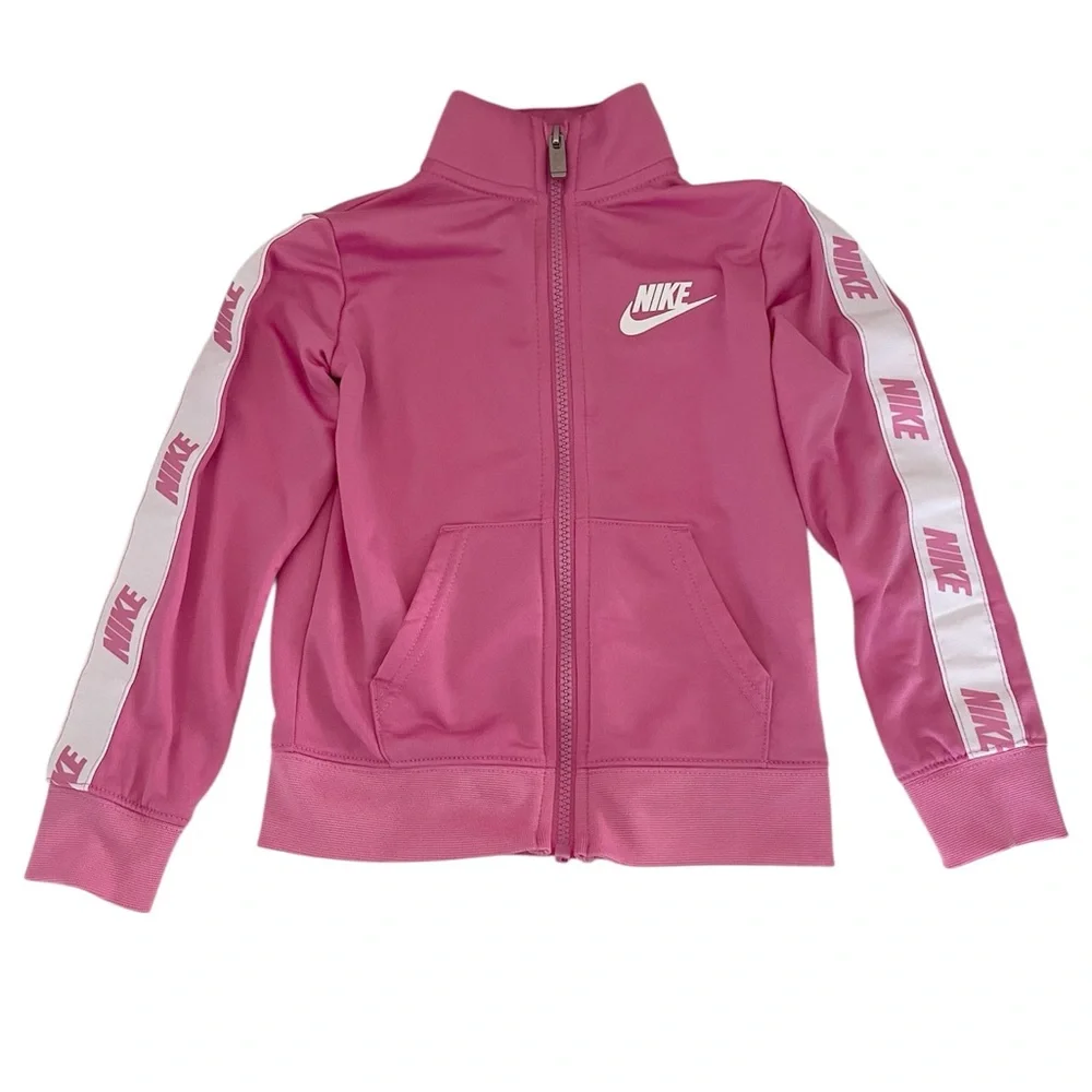 Nike Kids Pink Matching Set Zip Up Tracksuit with Logo Accents Girls 4 XS - Picture 4 of 14